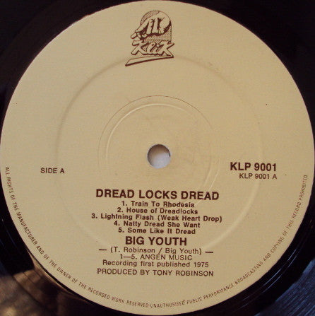 Big Youth : Dread Locks Dread (LP, Album, RE)