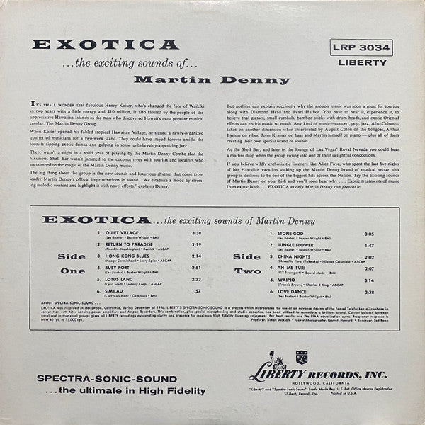 Martin Denny : Exotica (LP, Album, Mono, RE)