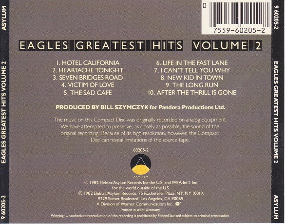 Eagles : Greatest Hits Volume 2 (CD, Comp, RE, Tar)