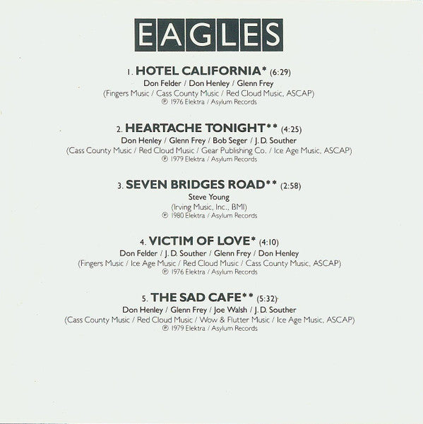 Eagles : Greatest Hits Volume 2 (CD, Comp, RE, Tar)