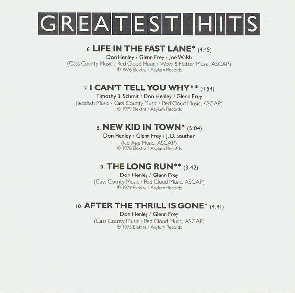 Eagles : Greatest Hits Volume 2 (CD, Comp, RE, Tar)