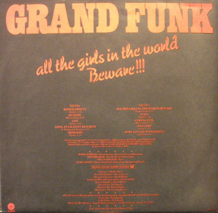 Grand Funk* : All The Girls In The World Beware!!! (LP, Album, Club)