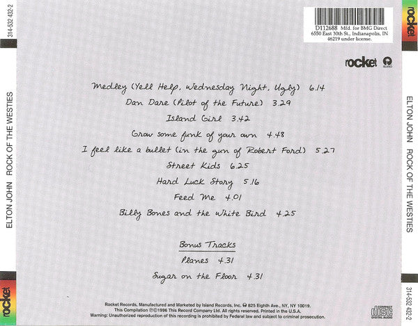 Elton John : Rock Of The Westies (CD, Album, Club, RE, RM, PMD)
