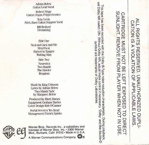 King Crimson : Beat (Cass, Album)