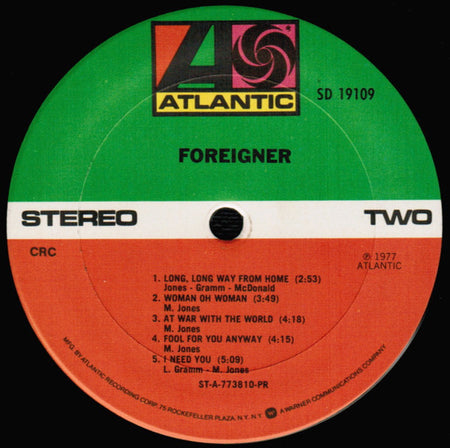 Foreigner : Foreigner (LP, Album, Club, RE, Col)