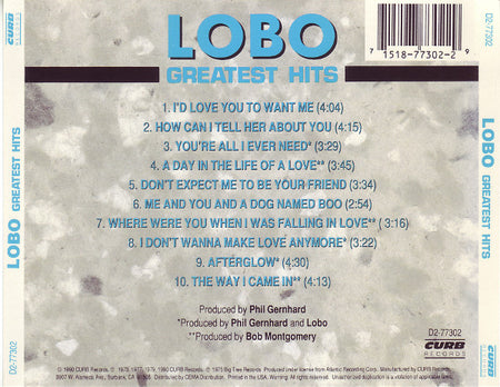 Lobo (3) : Greatest Hits (CD, Comp)