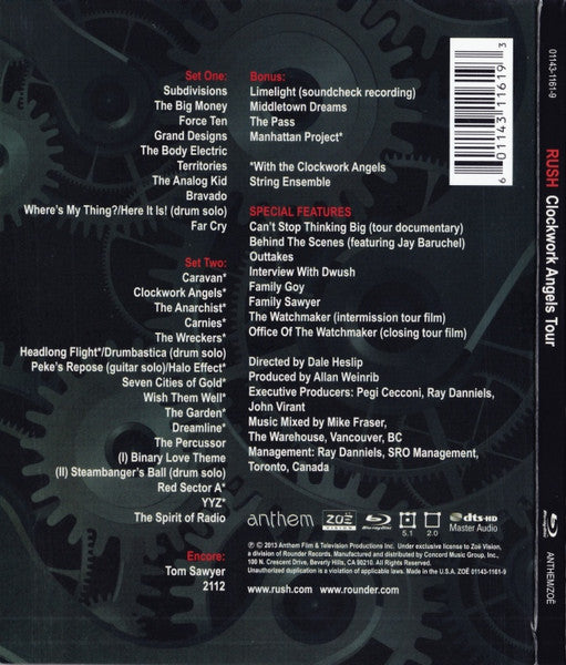 Rush : Clockwork Angels Tour (Blu-ray, Dig)