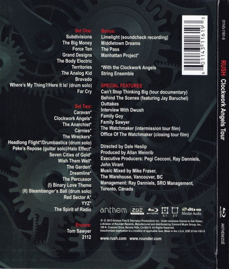 Rush : Clockwork Angels Tour (Blu-ray, Dig)