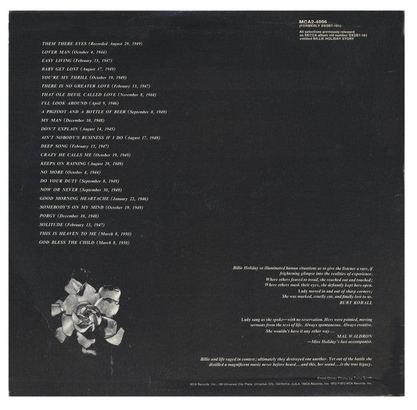 Billie Holiday : The Billie Holiday Story (2xLP, Comp, RE, RP)