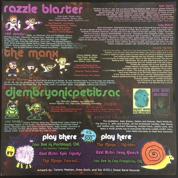 The Manx / Razzle Blaster / DJ Embryonic Petit Sac : 3 Way Split (Banana Split) (10", Ltd, Tri)