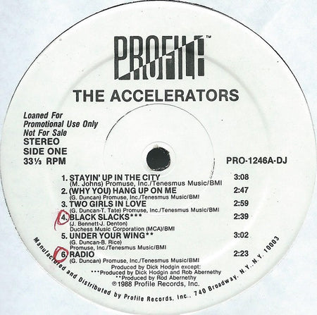 The Accelerators : The Accelerators (LP, Album, Promo)