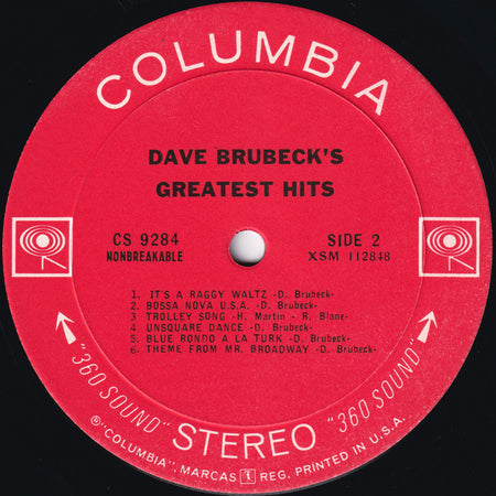 Dave Brubeck : Dave Brubeck's Greatest Hits (LP, Comp)