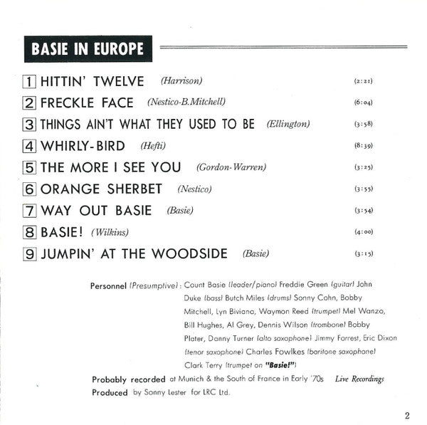 Count Basie & His Orchestra* : Basie In Europe = ベイシー・イン・ヨーロッパ (CD, Album, Mono)