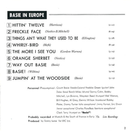 Count Basie & His Orchestra* : Basie In Europe = ベイシー・イン・ヨーロッパ (CD, Album, Mono)