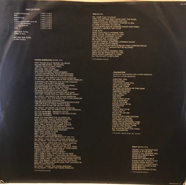 David Bowie : Young Americans (LP, Album)