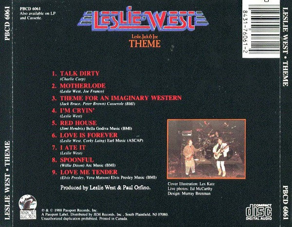 Leslie West : Theme (CD, Album)
