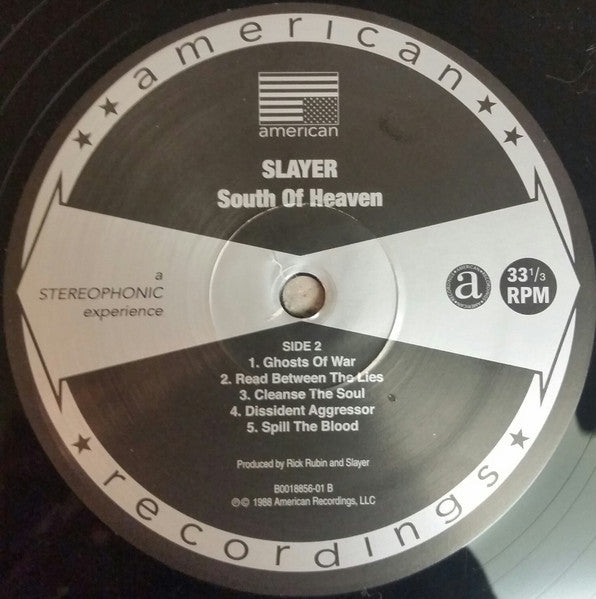 Slayer : South Of Heaven (LP, Album, RE, RM, 180)