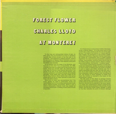 Charles Lloyd : Forest Flower (LP, Album, Mono, Gat)