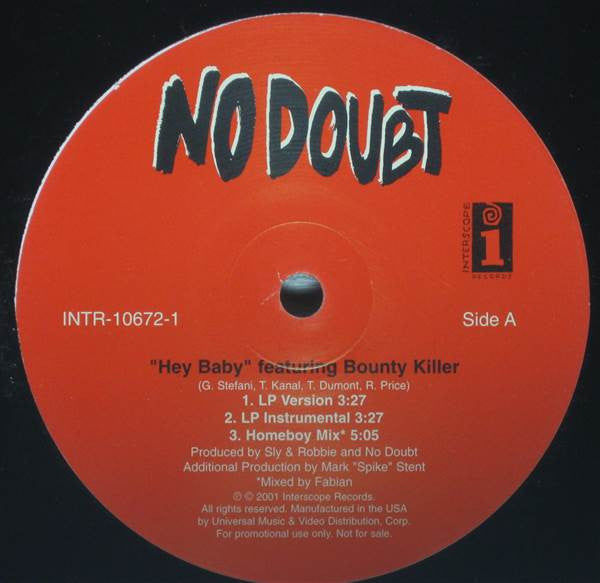 No Doubt : Hey Baby / Hella Good (12", Promo)