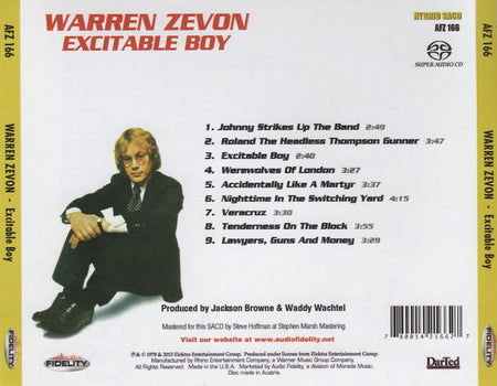 Warren Zevon : Excitable Boy (SACD, Hybrid, Album, Ltd, Num, RE, RM)