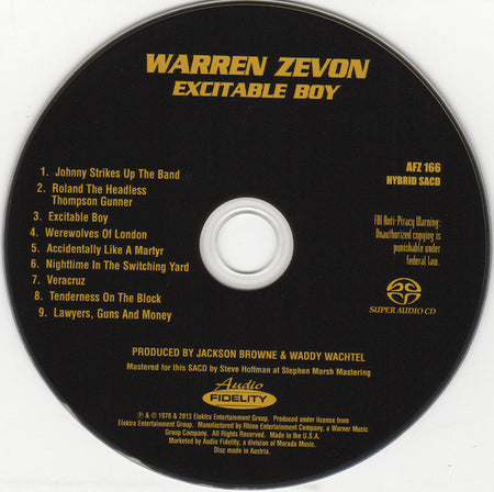 Warren Zevon : Excitable Boy (SACD, Hybrid, Album, Ltd, Num, RE, RM)