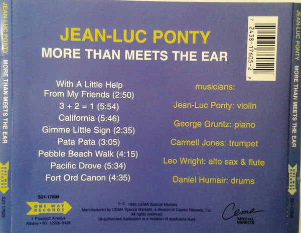 Jean-Luc Ponty : More Than Meets The Ear (CD, Album, RE)