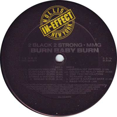 2 Black 2 Strong MMG : Burn Baby Burn (12", EP)