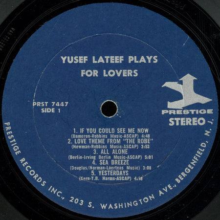 Yusef Lateef : Plays For Lovers (LP, Comp, RM)