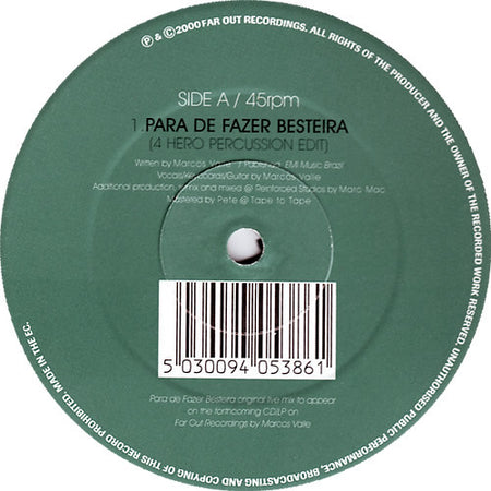 Marcos Valle : Para De Fazer Besteira (4 Hero Remixes) (12")