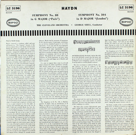 Haydn*, The Cleveland Orchestra, George Szell : Symphony No. 88 In G Major And Symphony No. 104 In D Major (LP, Mono)