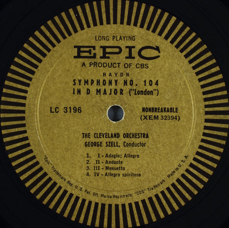 Haydn*, The Cleveland Orchestra, George Szell : Symphony No. 88 In G Major And Symphony No. 104 In D Major (LP, Mono)