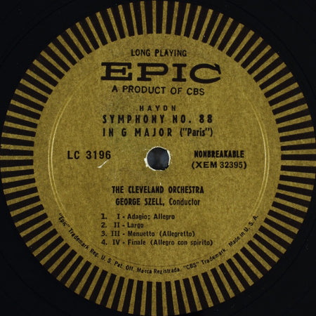 Haydn*, The Cleveland Orchestra, George Szell : Symphony No. 88 In G Major And Symphony No. 104 In D Major (LP, Mono)