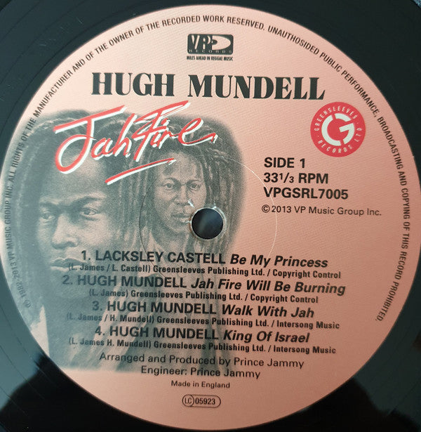 Hugh Mundell Featuring Lacksley Castell : Jah Fire (LP, RE)