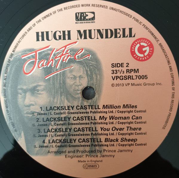 Hugh Mundell Featuring Lacksley Castell : Jah Fire (LP, RE)