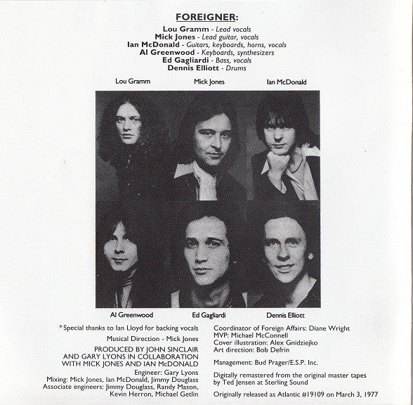 Foreigner : Foreigner (CD, Album, RE, RM, SRC)