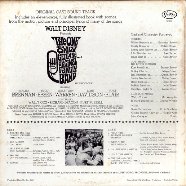 Richard M. Sherman & Robert B. Sherman Arranged And Conducted By Jack Elliott : The One And Only Genuine Original Family Band (LP, Album, Gat)
