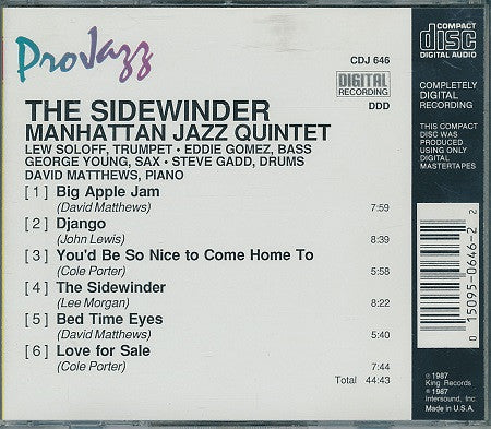 Manhattan Jazz Quintet : The Sidewinder (CD, Album)