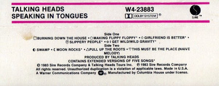 Talking Heads : Speaking In Tongues (Cass, Album, Club)