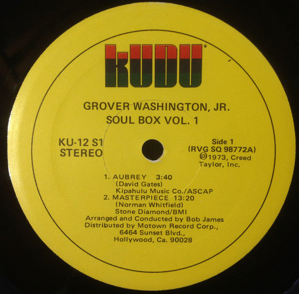 Grover Washington, Jr. : Soul Box Vol.1 (LP, Album, RP, Mon)