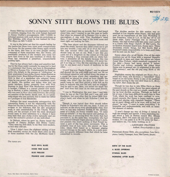 Sonny Stitt : Blows The Blues (LP, Album, Mono)