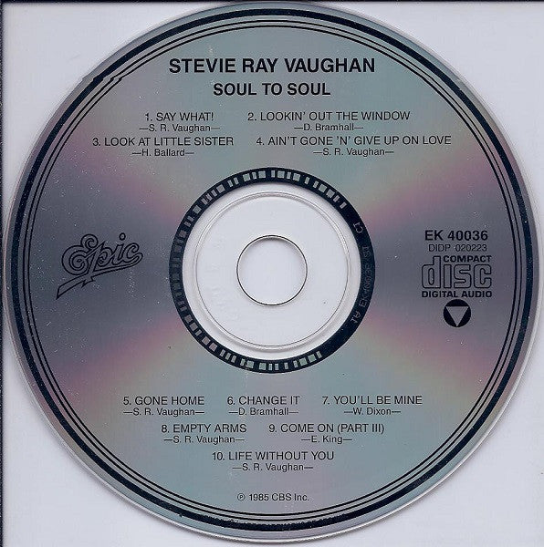 Stevie Ray Vaughan And Double Trouble* : Soul To Soul (CD, Album, RE, RP, Pit)