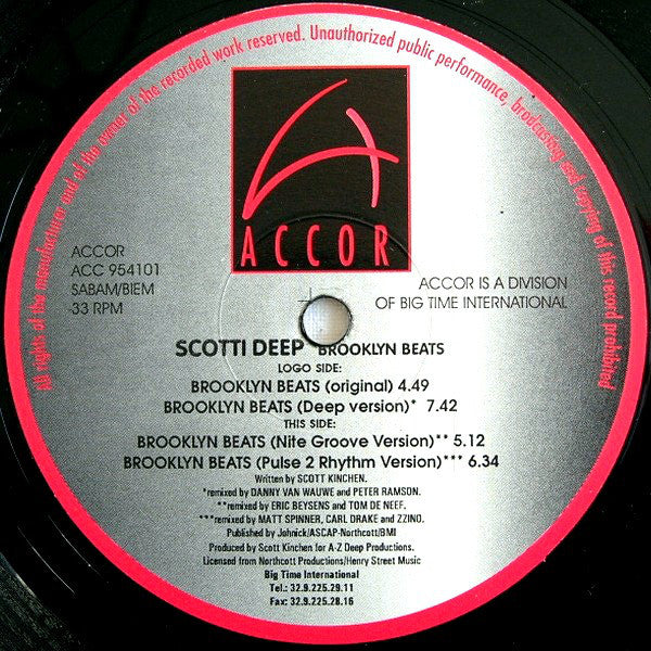 Scotti Deep : Brooklyn Beats (12")