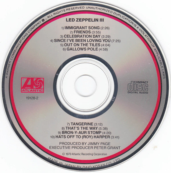Led Zeppelin : Led Zeppelin III (CD, Album, RE, Dai)