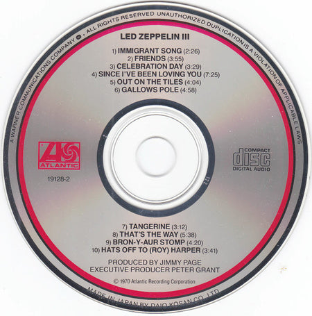 Led Zeppelin : Led Zeppelin III (CD, Album, RE, Dai)