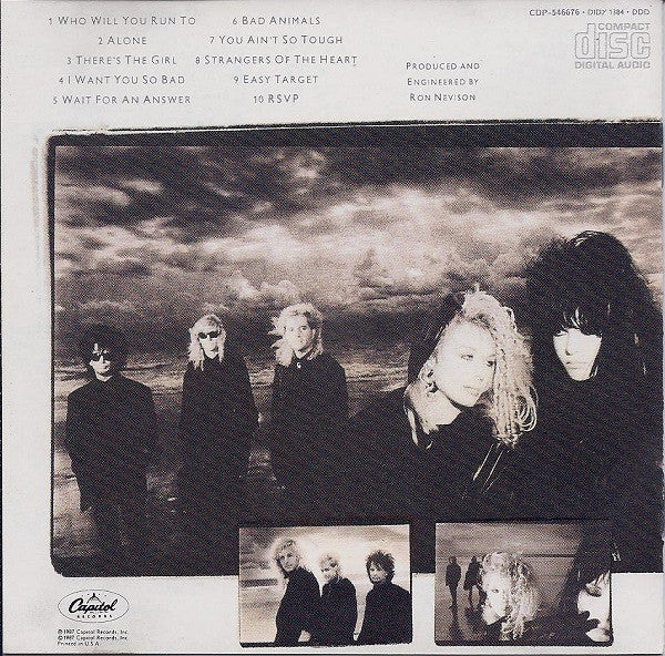 Heart : Bad Animals (CD, Album, Club, CRC)