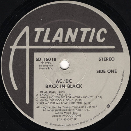 AC/DC : Back In Black (LP, Album, Spe)