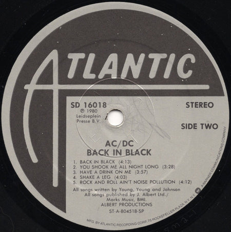 AC/DC : Back In Black (LP, Album, Spe)