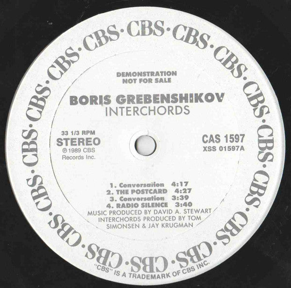 Борис Гребенщиков : Interchords (12", Promo)