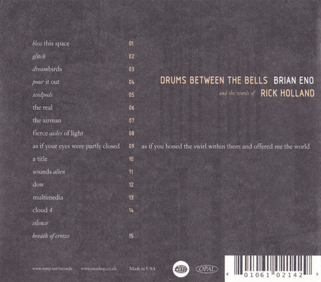 Brian Eno And The Words Of Rick Holland : Drums Between The Bells (CD, Album, Dig)