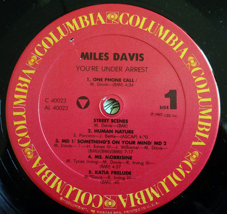 Miles Davis : You're Under Arrest (LP, Album, Gat)